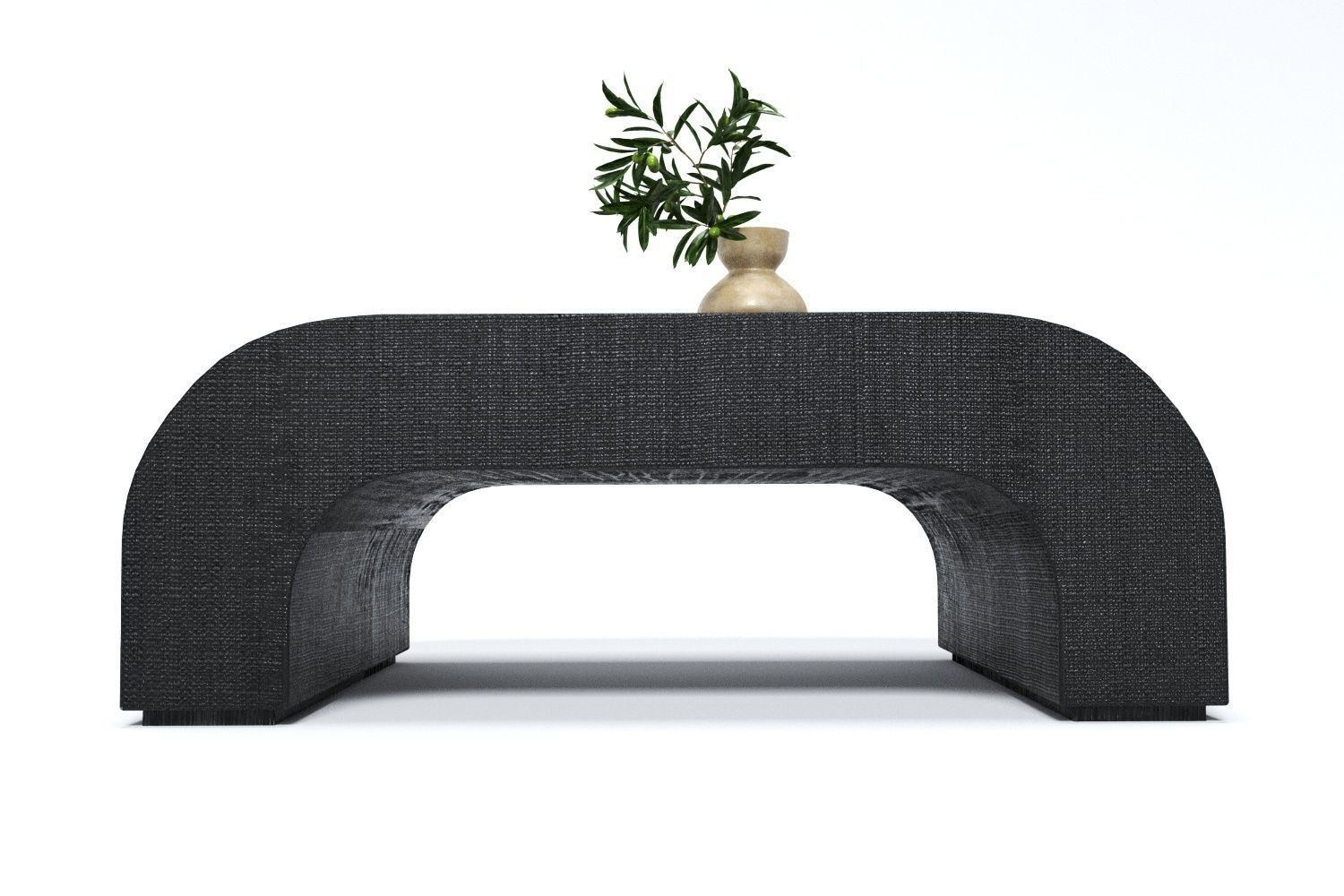 Horseshoe Black Laquered Linen Coffee Table CB2 3D model CGTrader