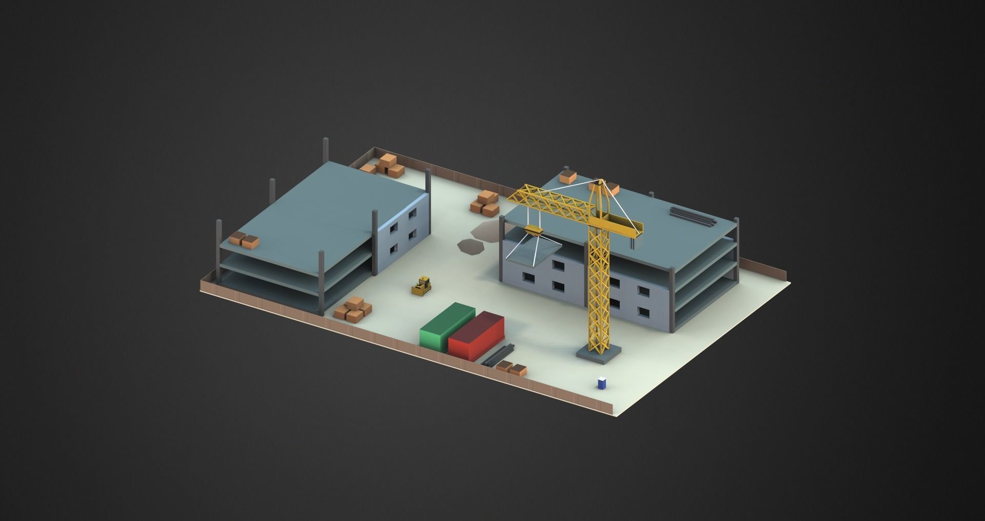 Low Poly City Pack Low-poly 3D model_6