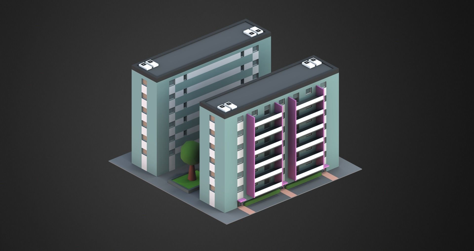 Low Poly City Pack Low-poly 3D model_43