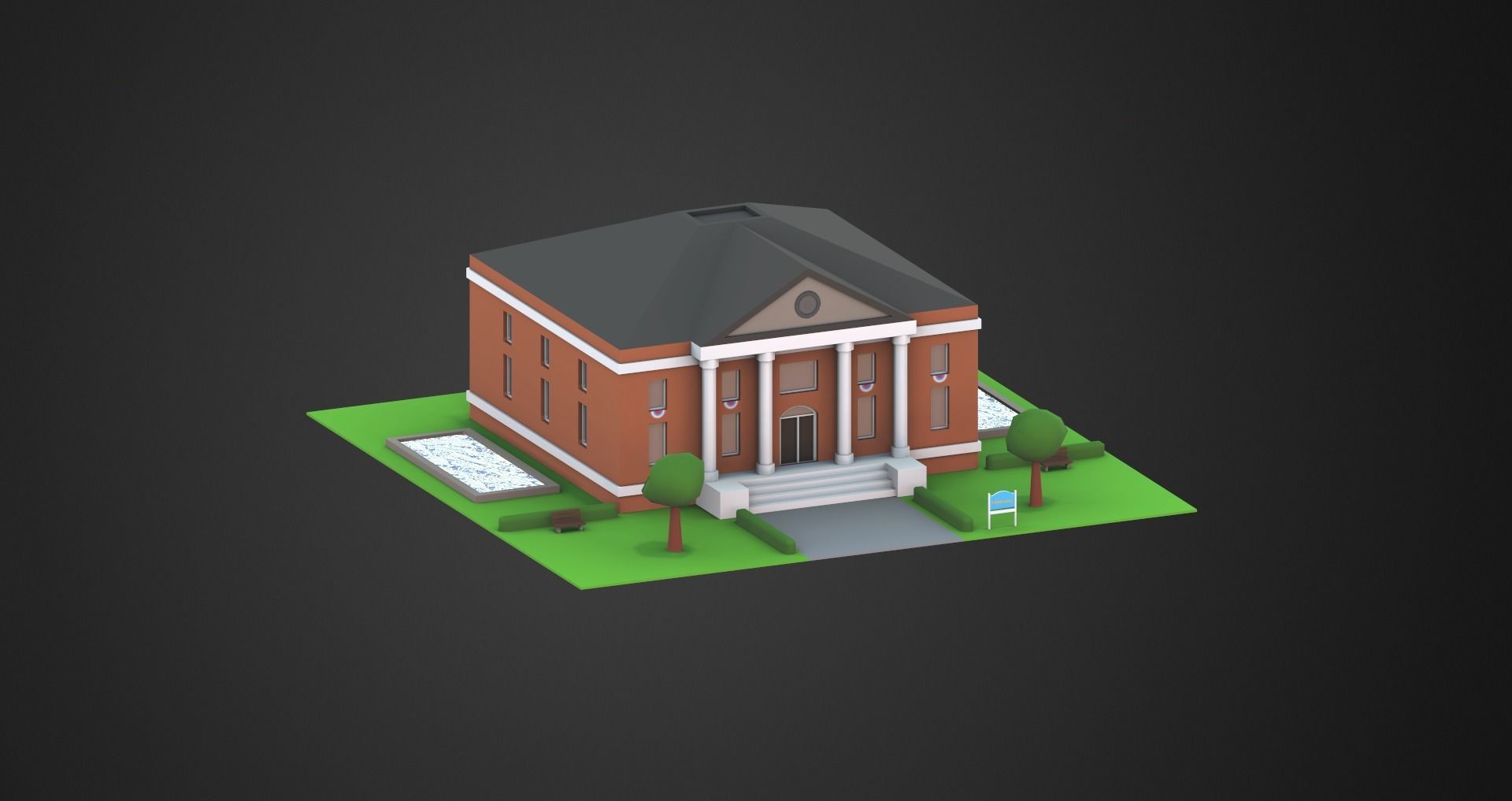 Low Poly City Pack Low-poly 3D model_2