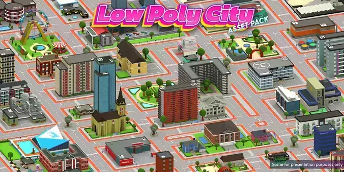 Low Poly City Pack Low-poly 3D model