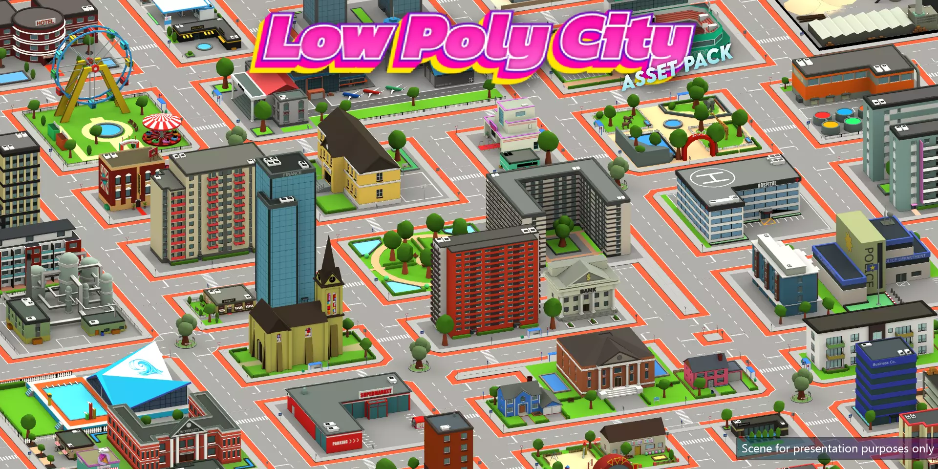 Low Poly City Pack Low-poly 3D model_0