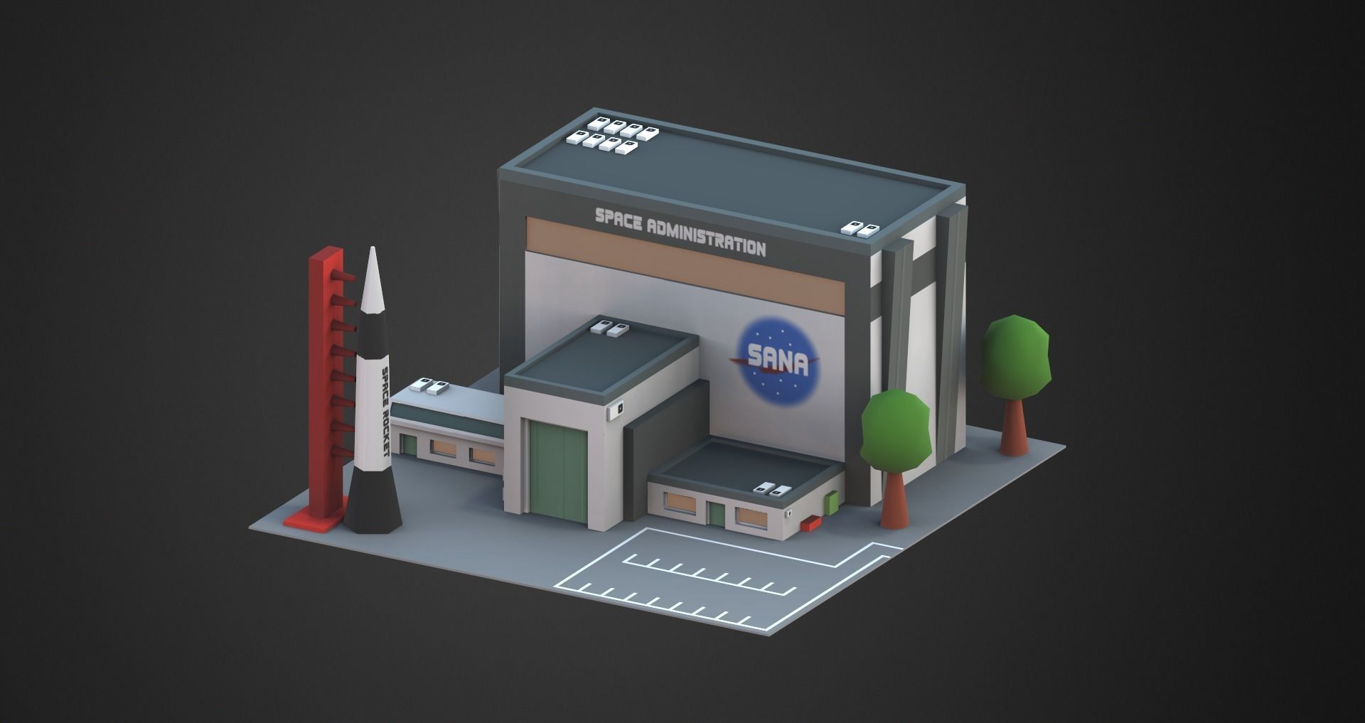 Low Poly City Pack Low-poly 3D model_1