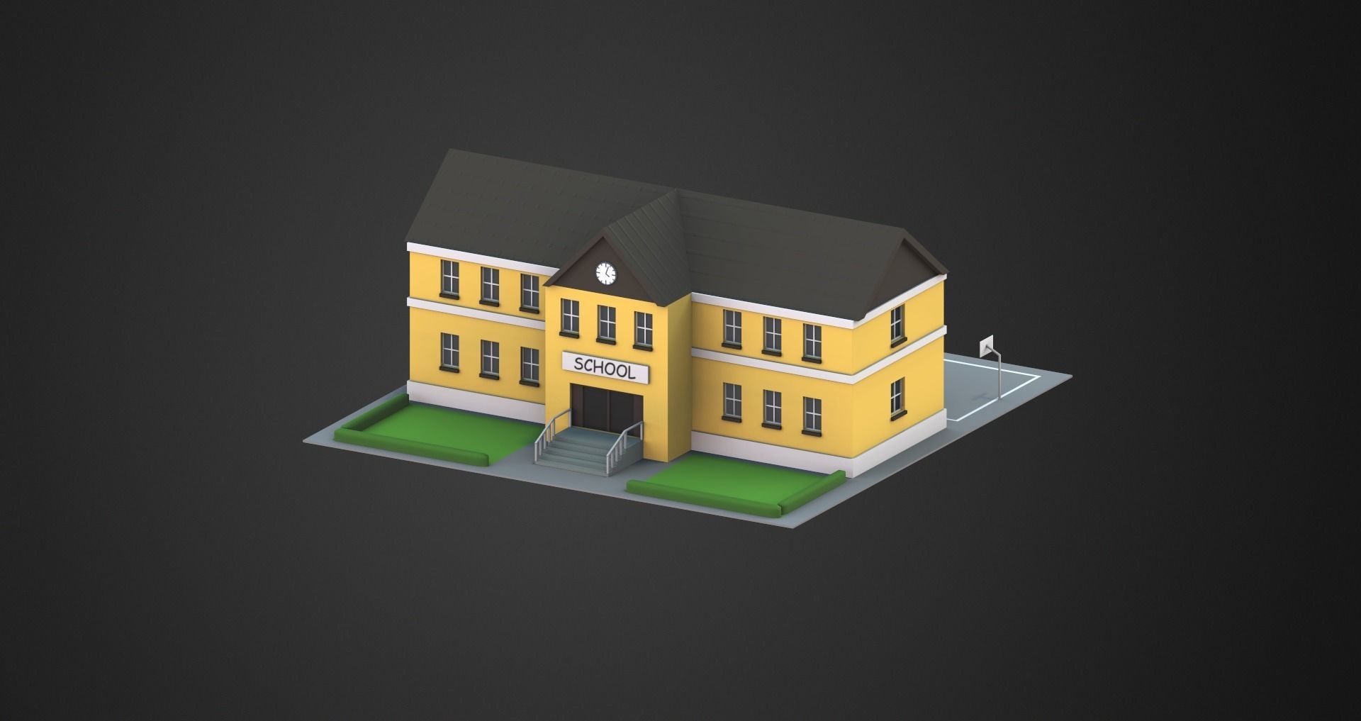 Low Poly City Pack Low-poly 3D model_8