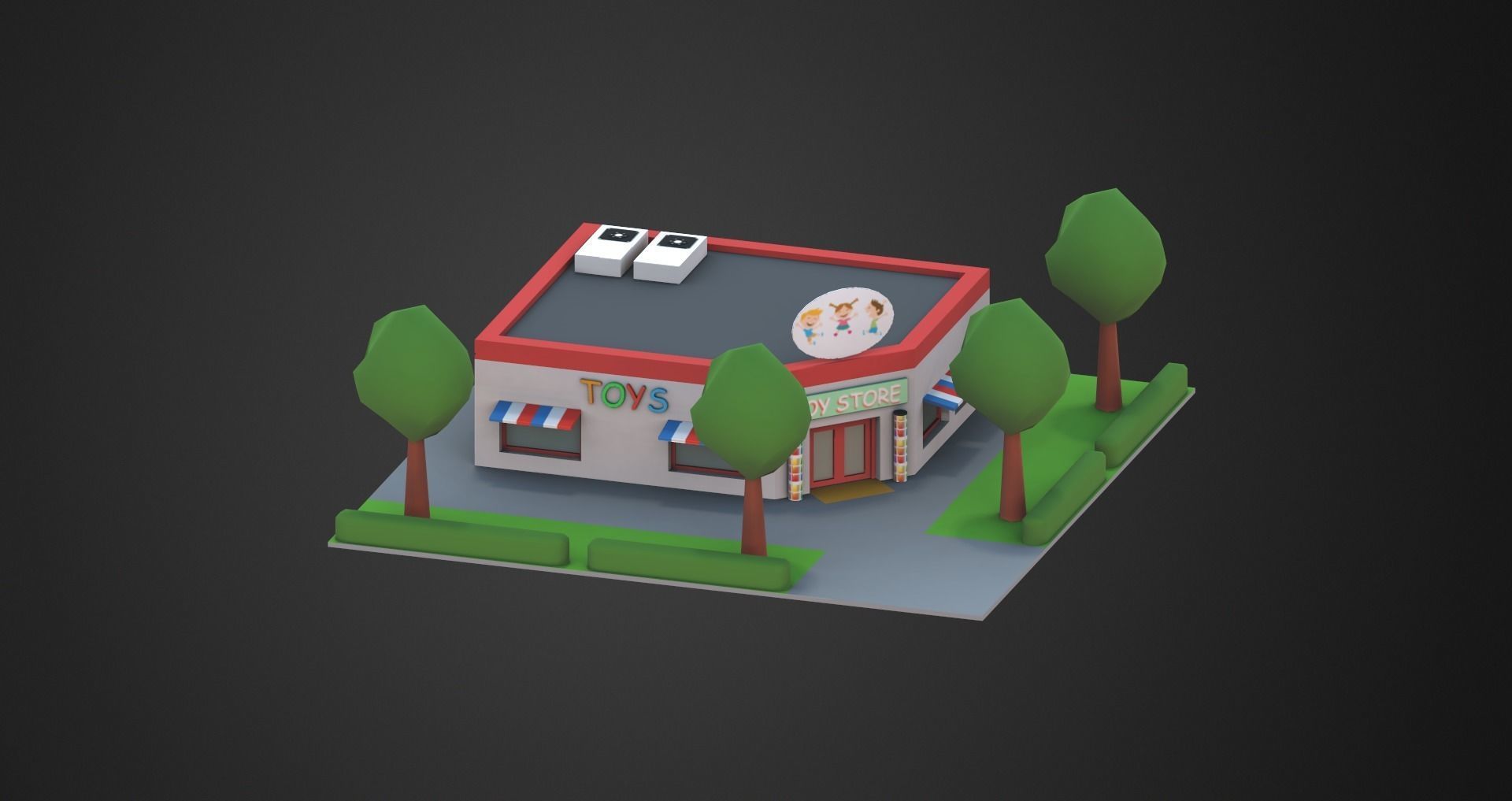 Low Poly City Pack Low-poly 3D model_93