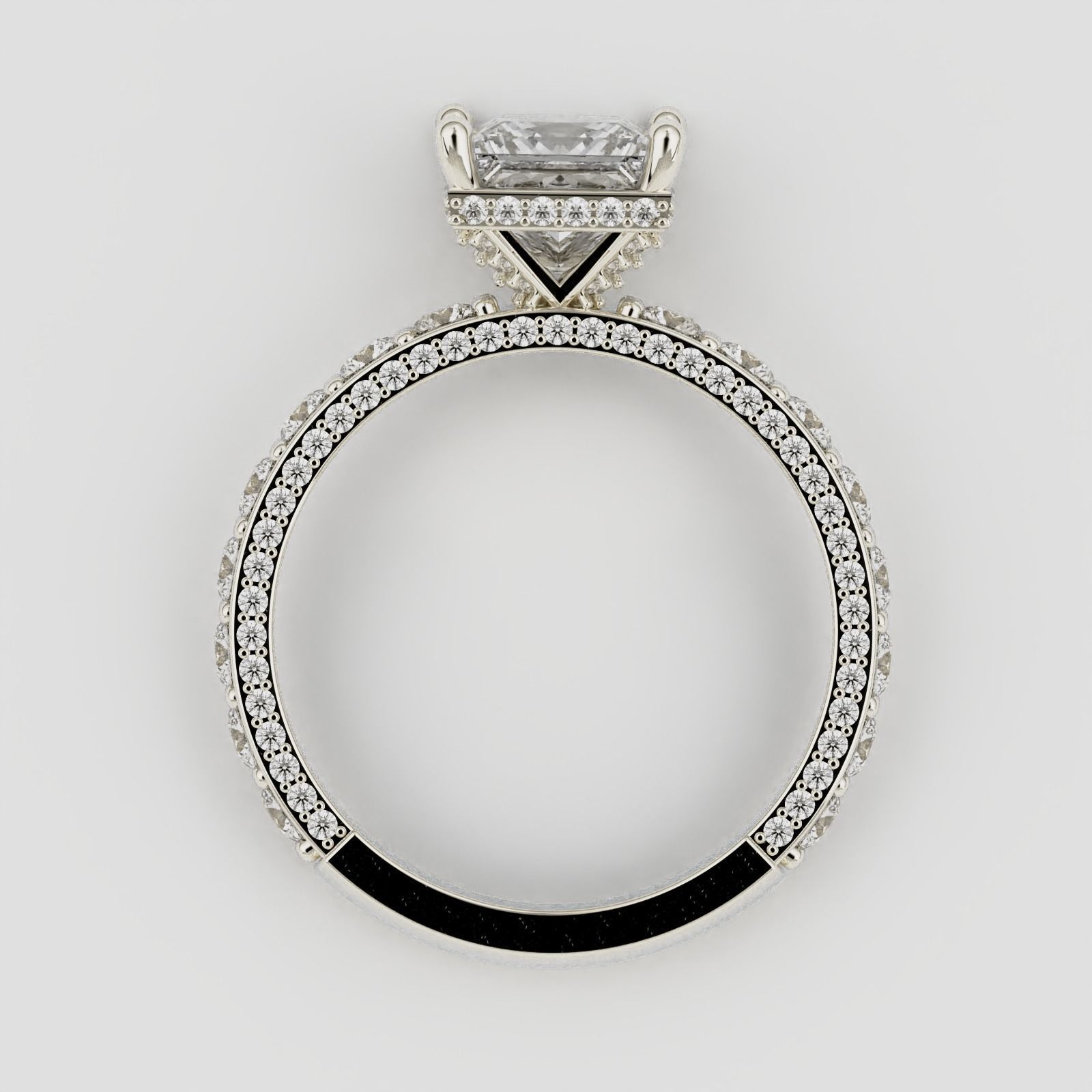 Princess cut Engagement Ring 3D print model_8