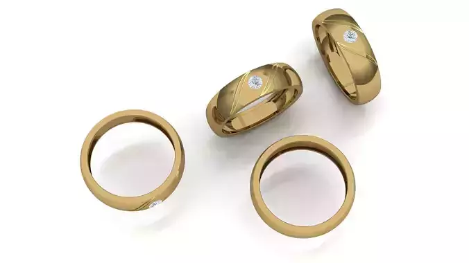 gents ring single stone 3D print model
