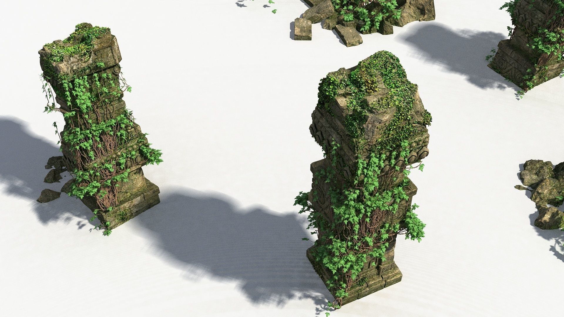 Ruin Stone Column 3D model_12