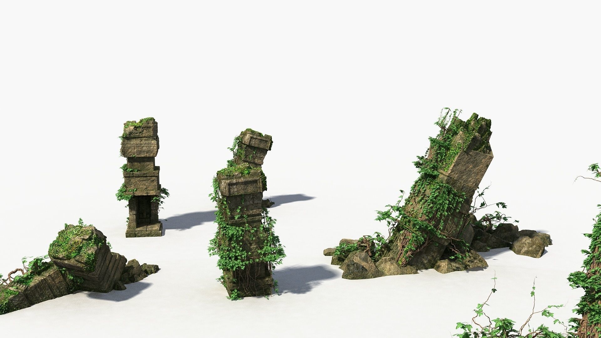 Ruin Stone Column 3D model_11