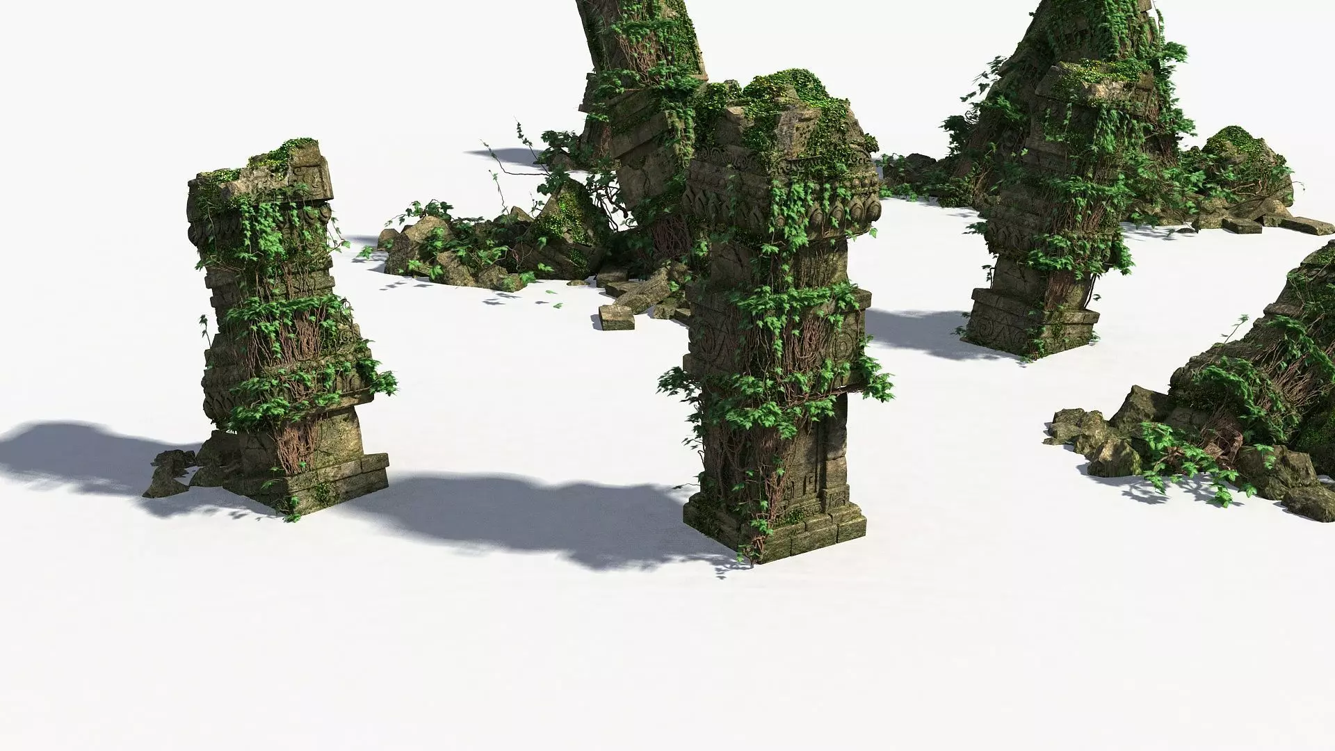 Ruin Stone Column 3D model_0