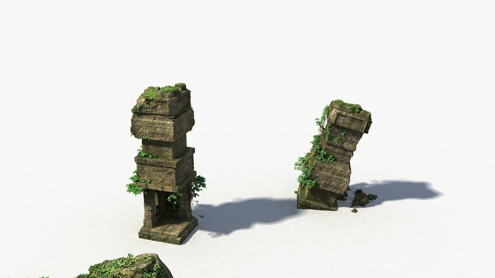 Ruin Stone Column 3D model_9