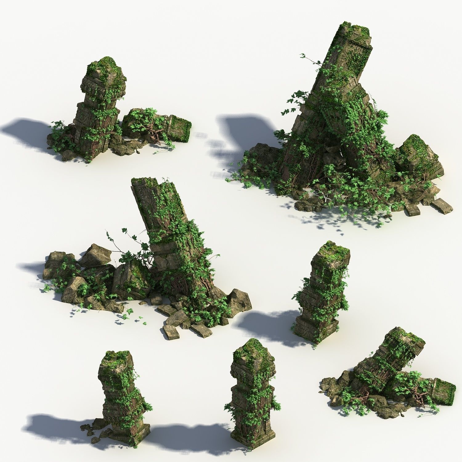 Ruin Stone Column 3D model_1