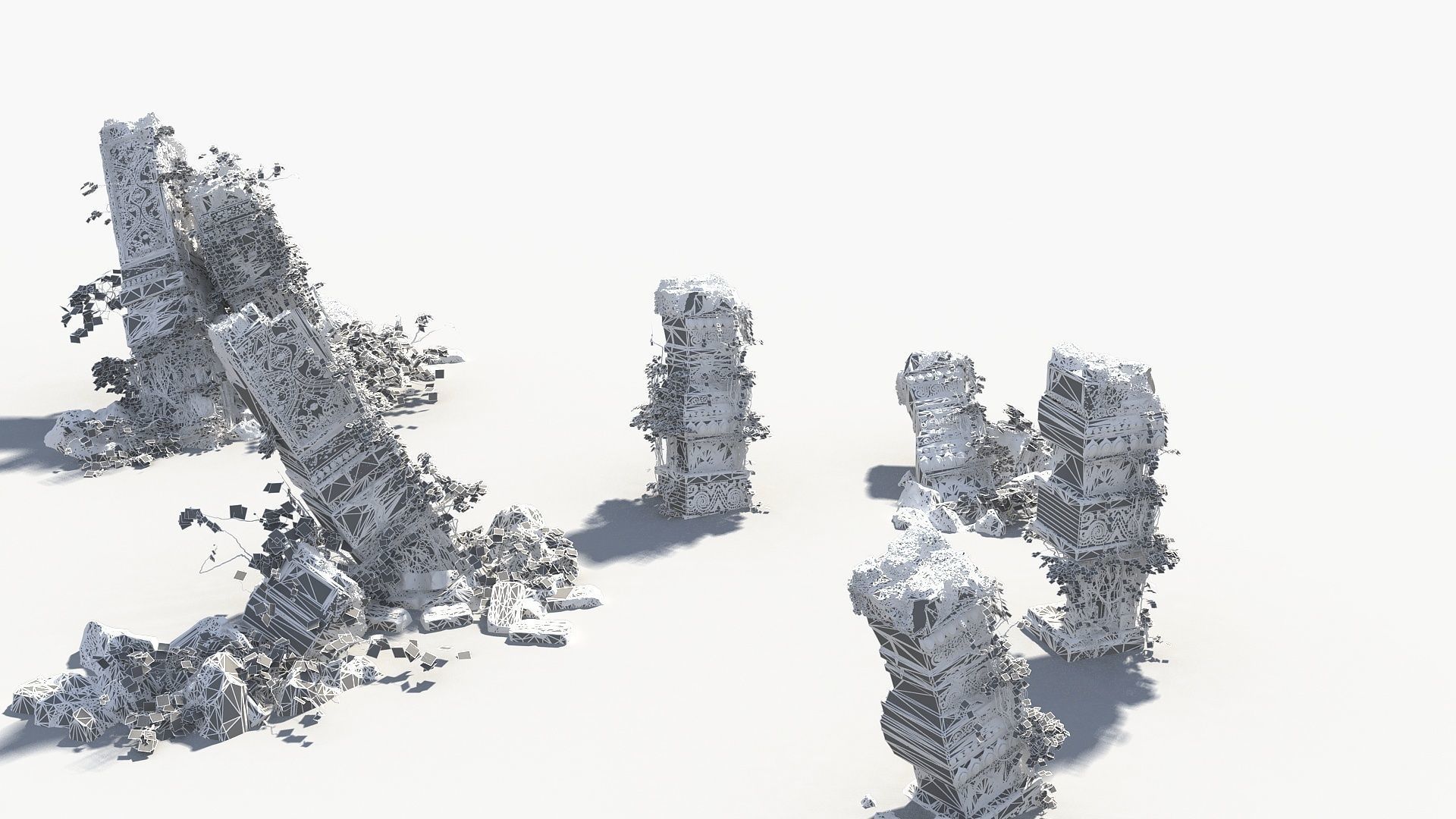 Ruin Stone Column 3D model_14