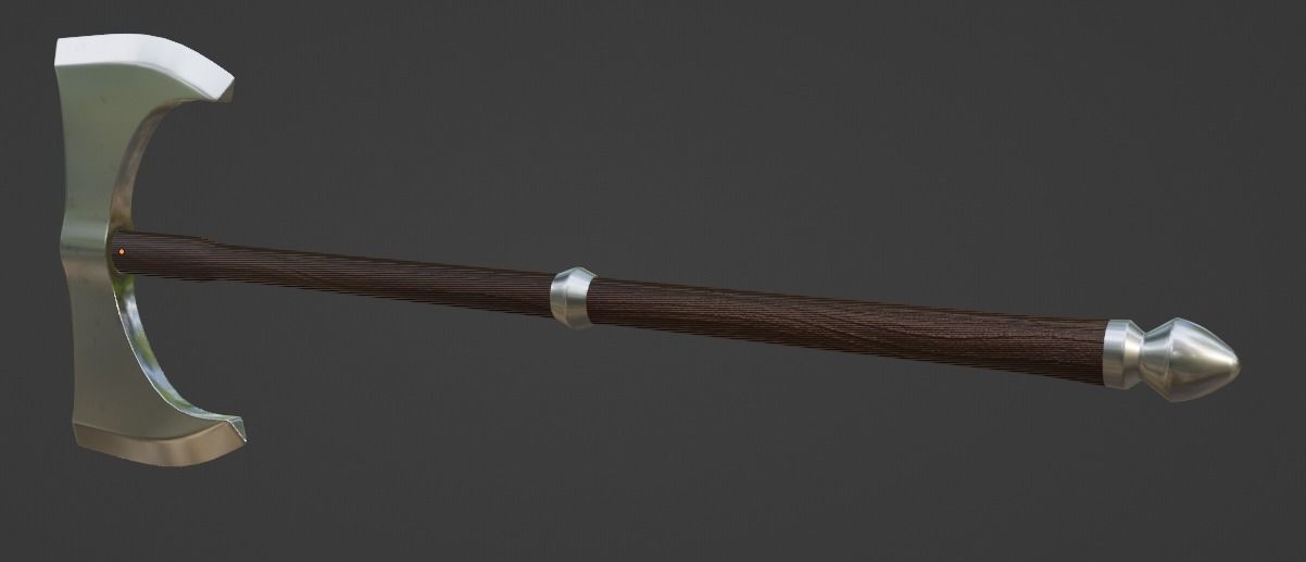 Battle axe 3D model_2