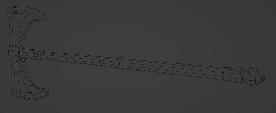 Battle axe 3D model_3