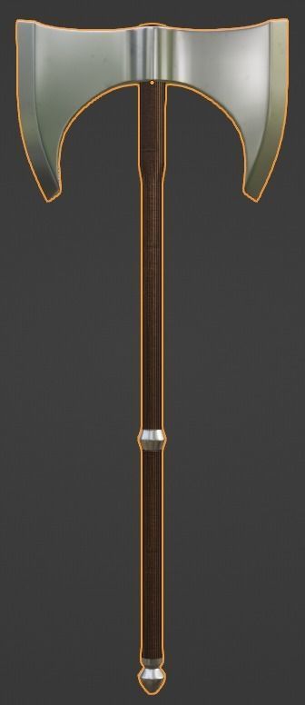 Battle axe 3D model_12