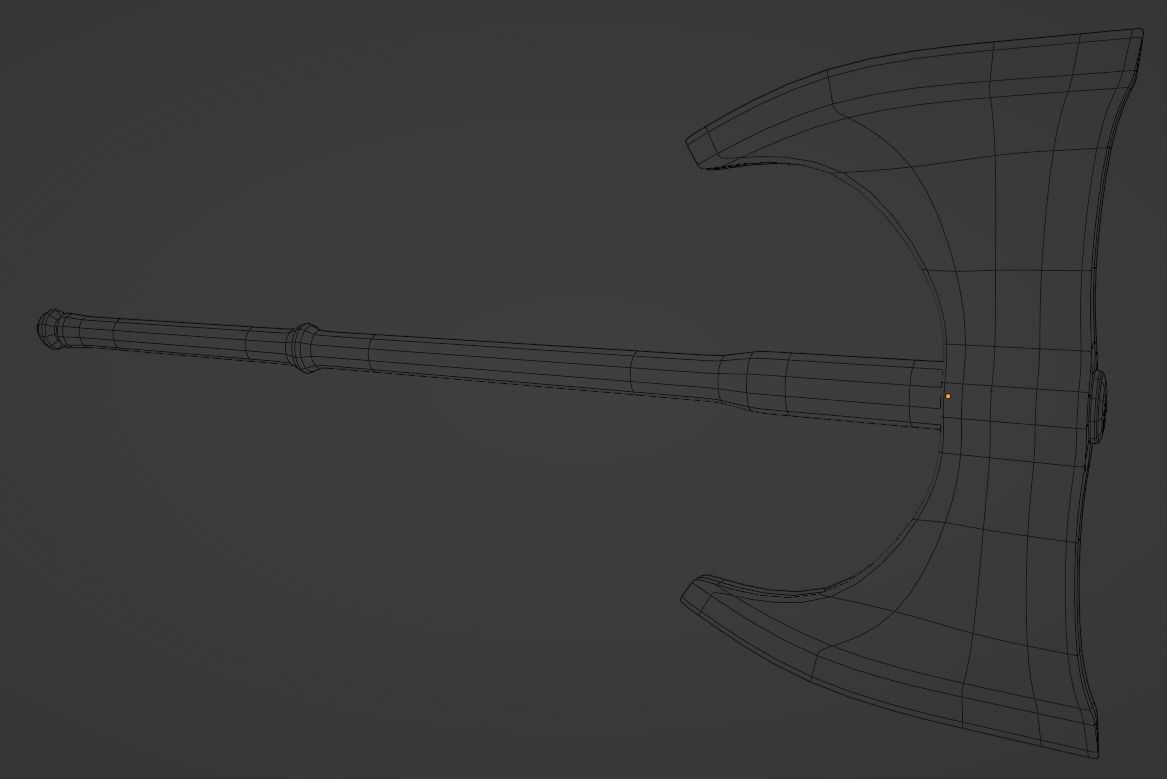 Battle axe 3D model_9
