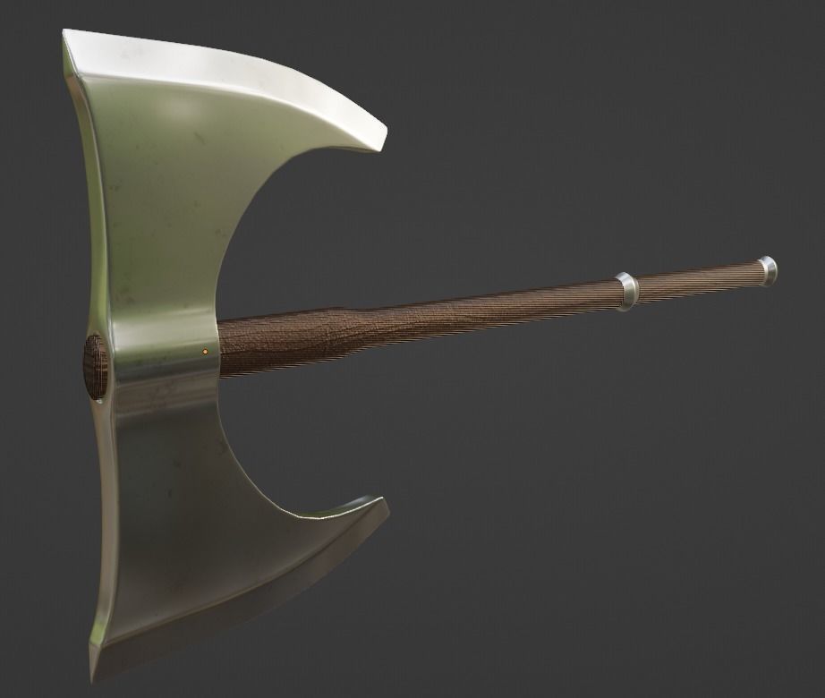Battle axe 3D model_4