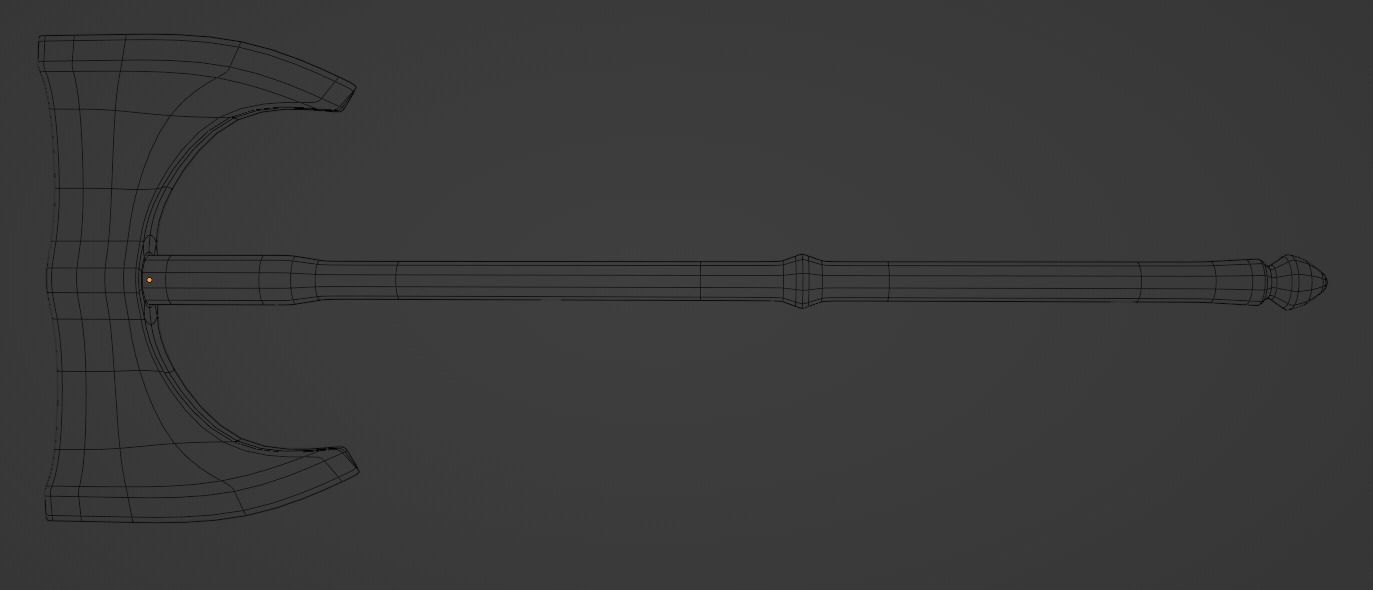 Battle axe 3D model_1