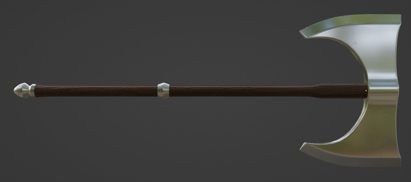 Battle axe 3D model_6