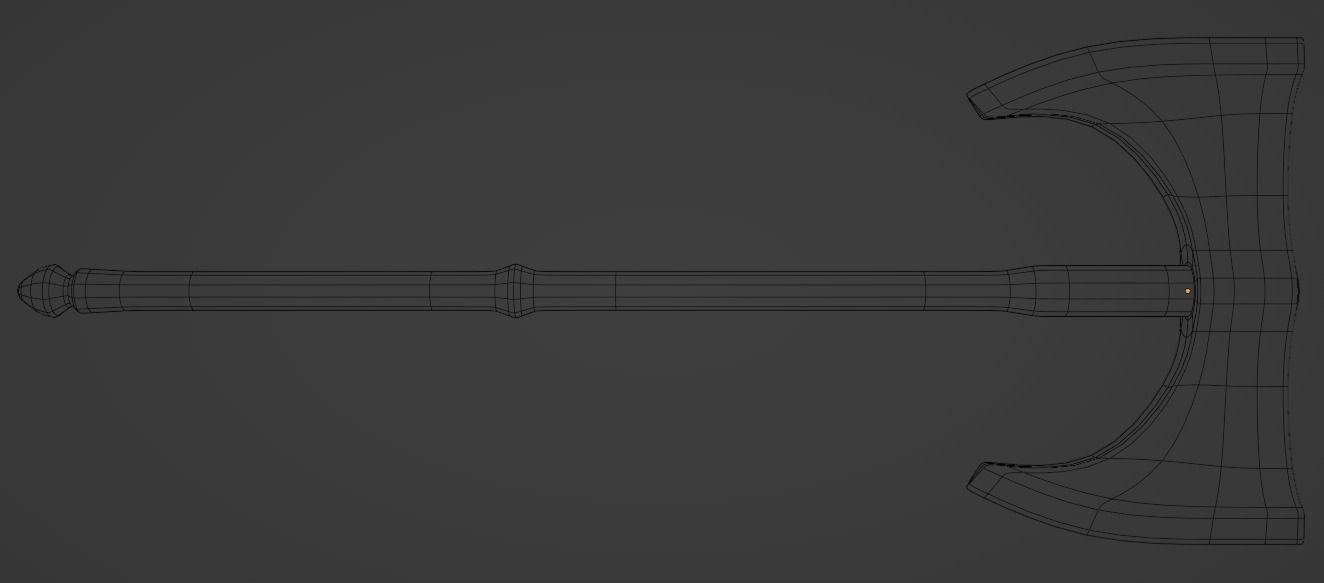 Battle axe 3D model_7