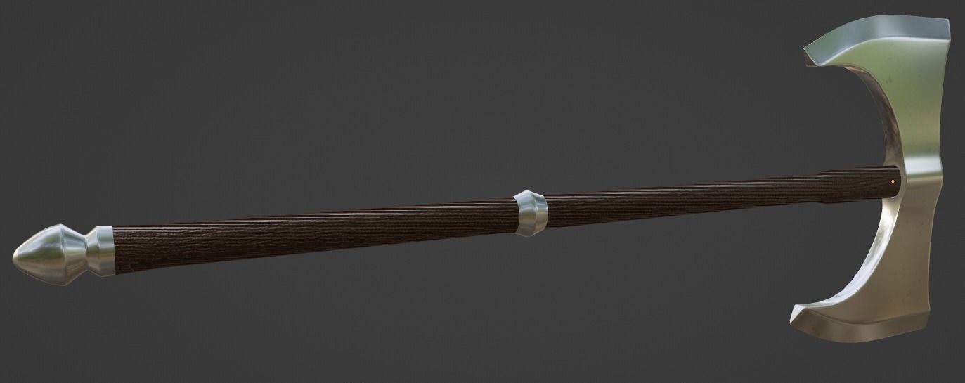 Battle axe 3D model_10
