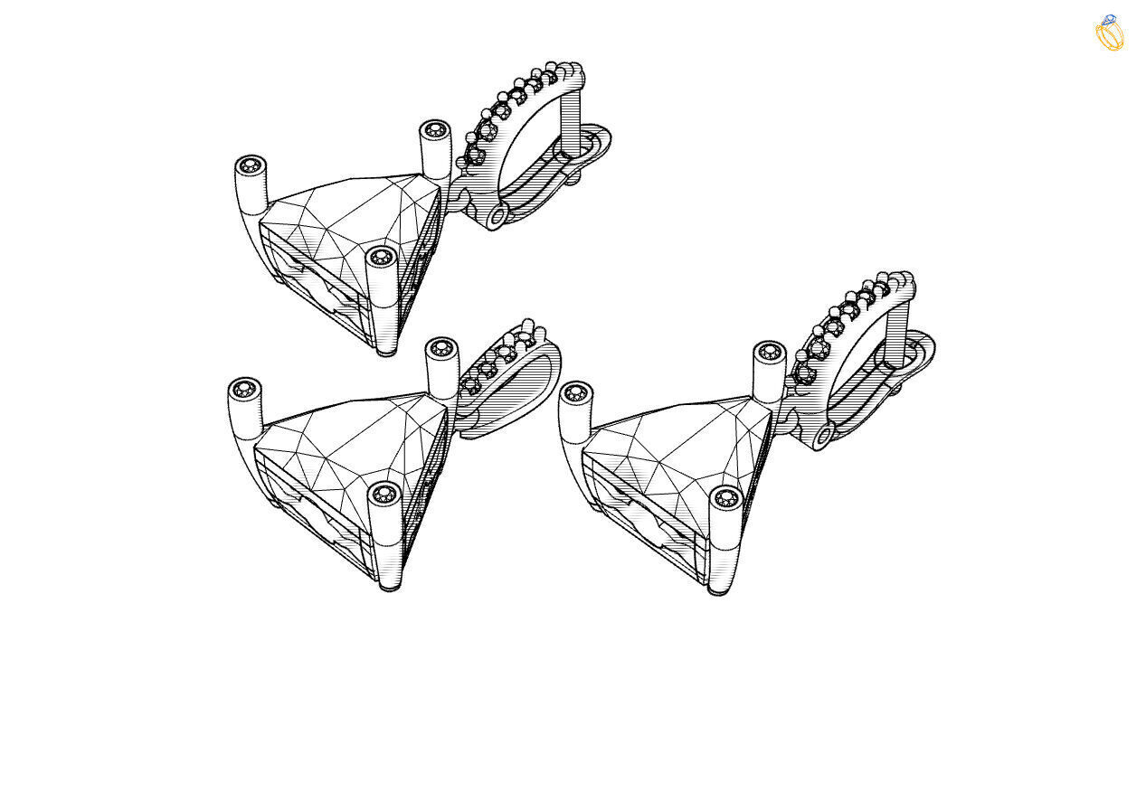 Triangle medallion and earrings 3D print model_4