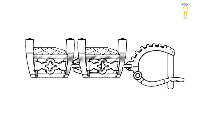 Triangle medallion and earrings 3D print model_8