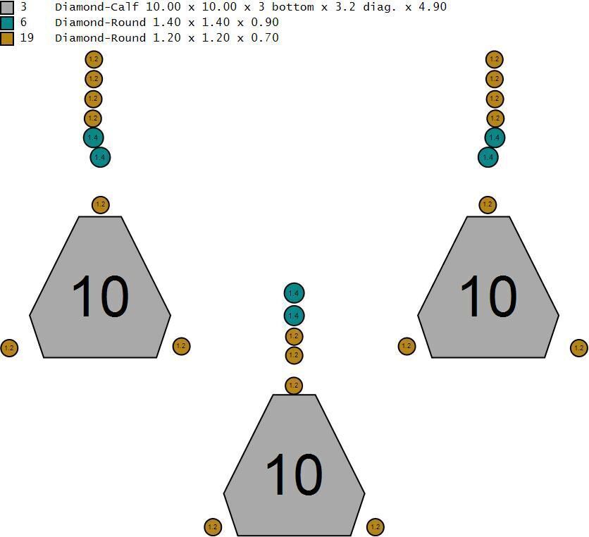 Triangle medallion and earrings 3D print model_6