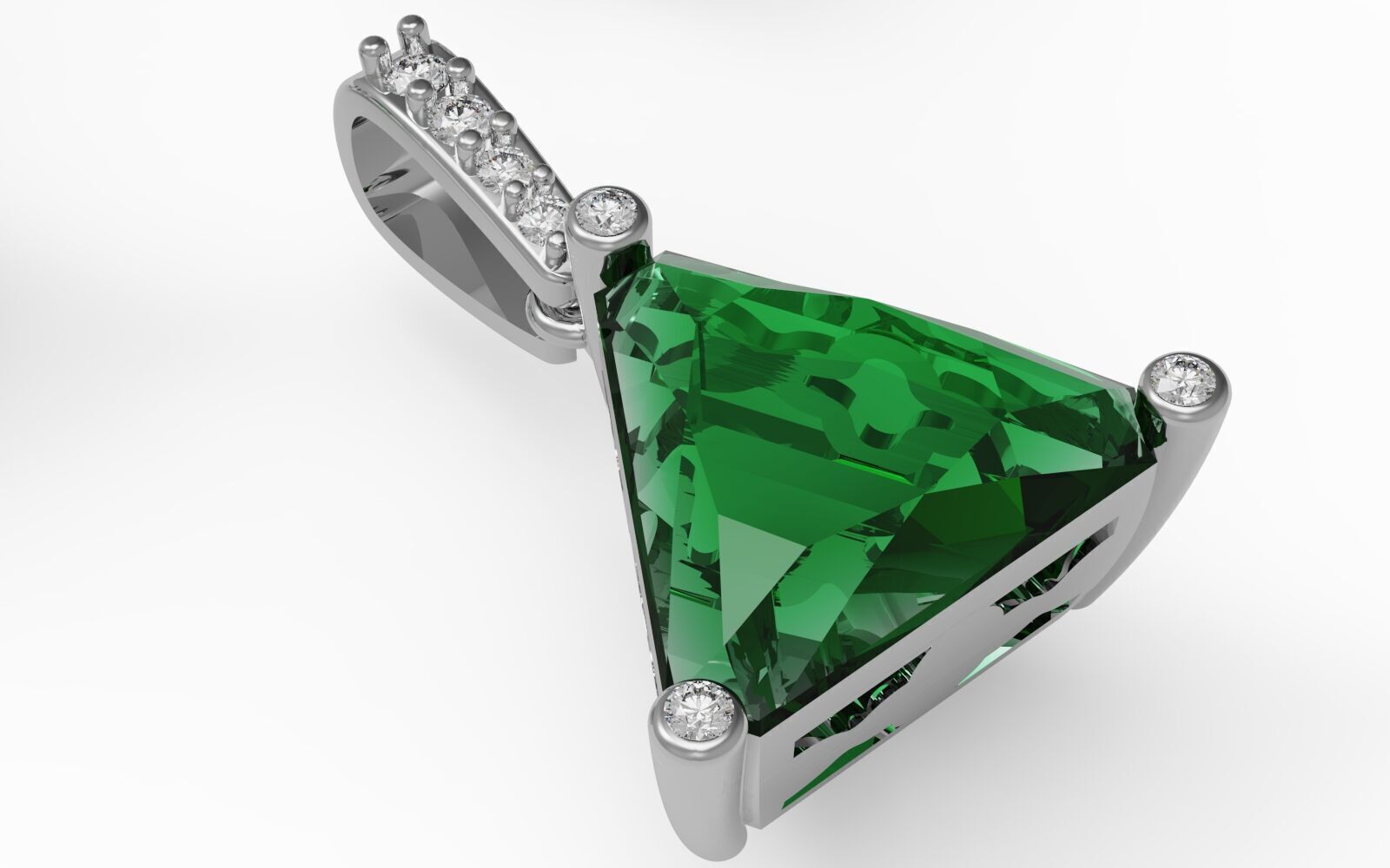 Triangle medallion and earrings 3D print model_1