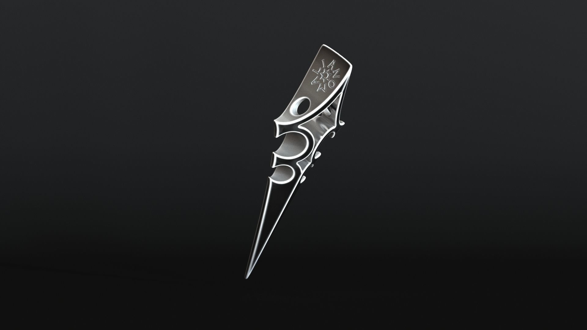 Elven Arrow Pendant A 3D Model 3D print model_15