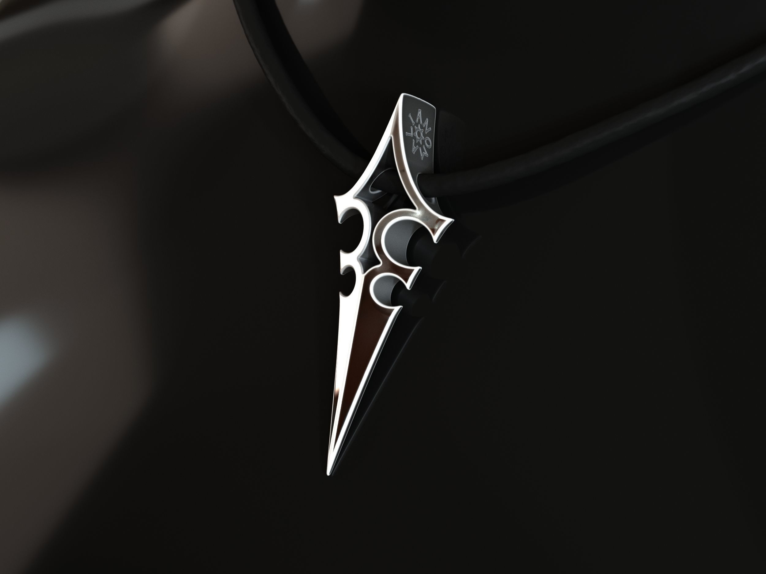 Elven Arrow Pendant A 3D Model 3D print model_3