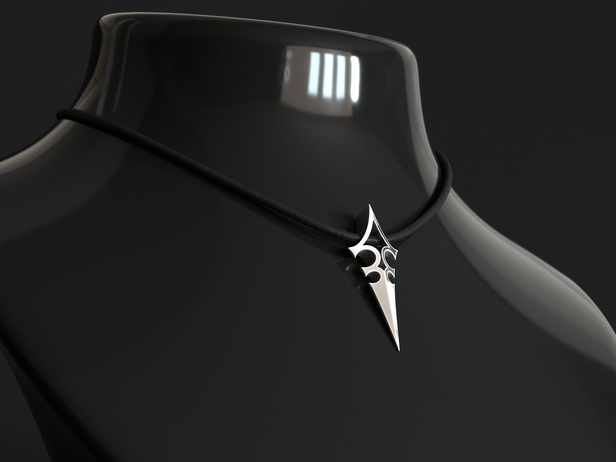 Elven Arrow Pendant A 3D Model 3D print model_1