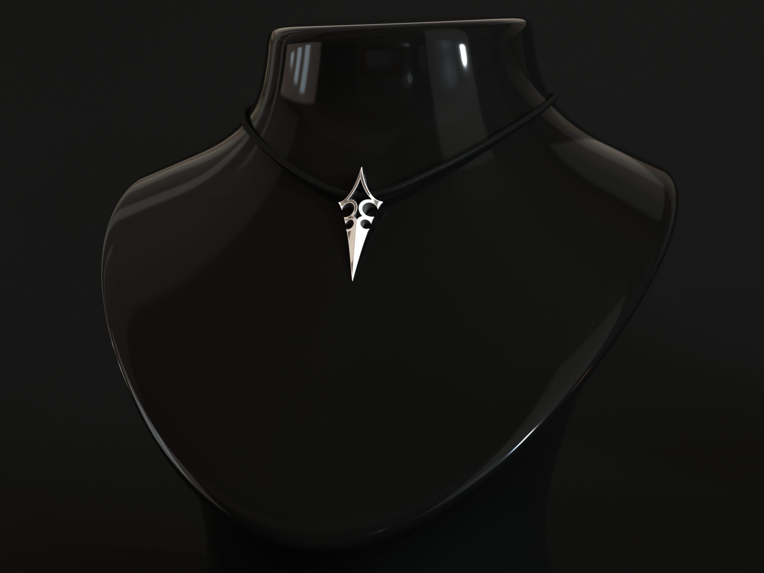 Elven Arrow Pendant A 3D Model 3D print model_4