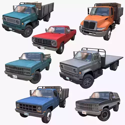 Farmers trucks 3D Model Collection