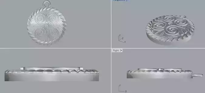 Sterling Silver Round Designer Pendant Jewelry