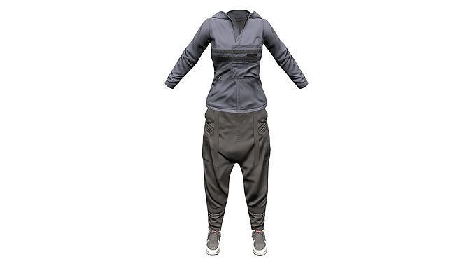 Hip Hop Shalwar Jacket Shoes Street Outfit Low-poly 3D model