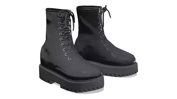 Black High Sole Cargo Combat Boots