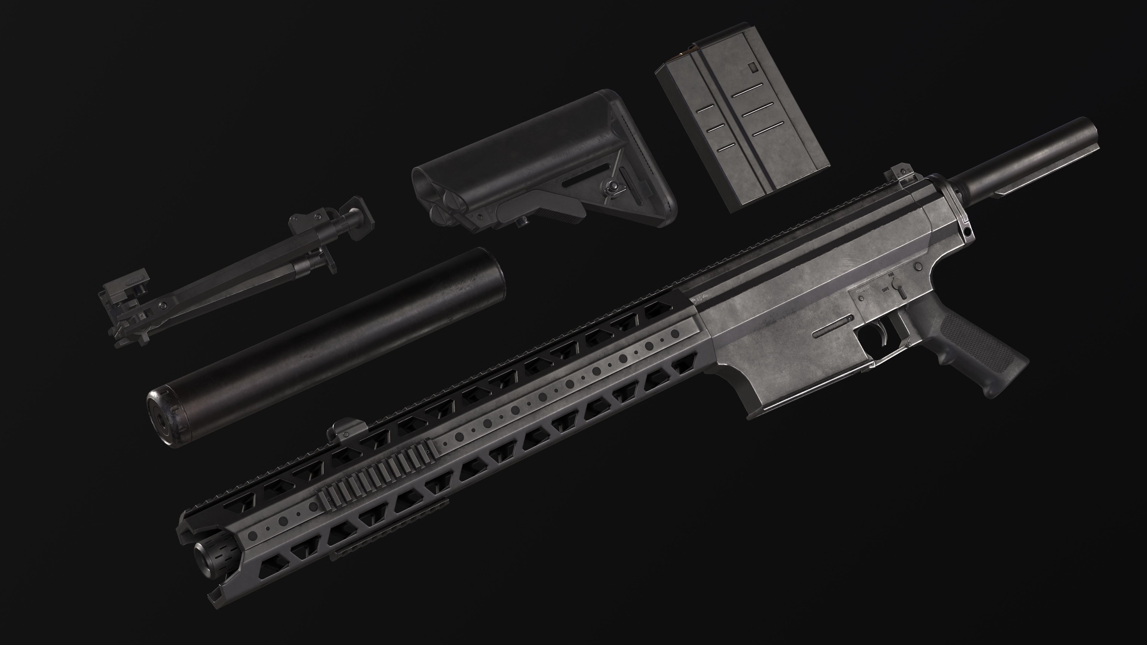 MAR-10 Low-poly 3D model_4