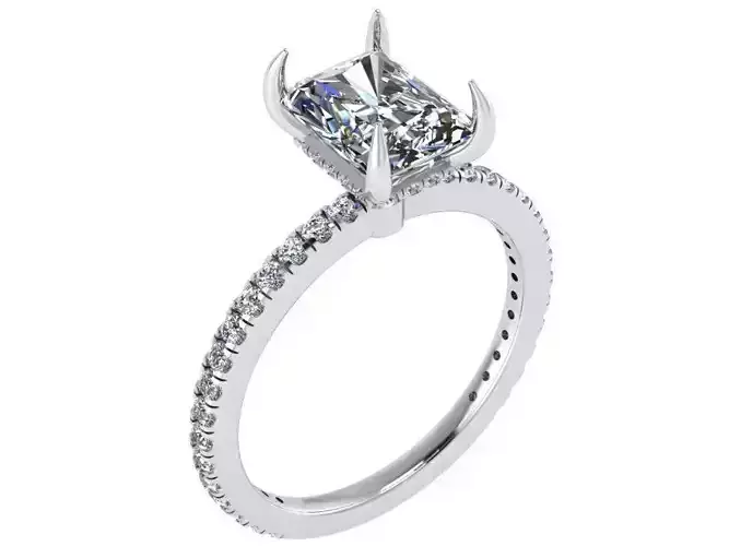 Square Diamond stone ring 2501 3D print model