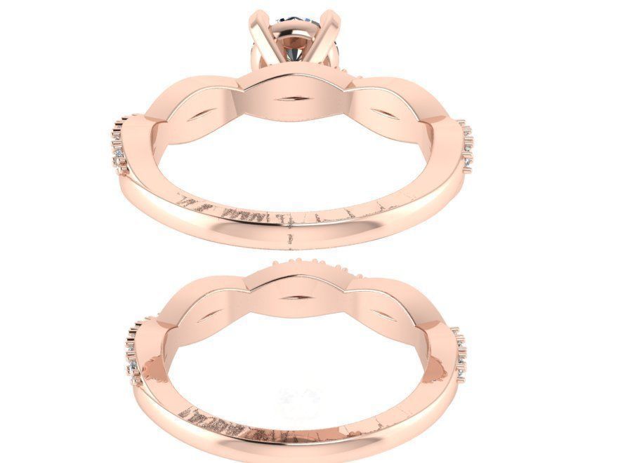 Round Diamond ring with band 2502 3D print model 3D print model_3