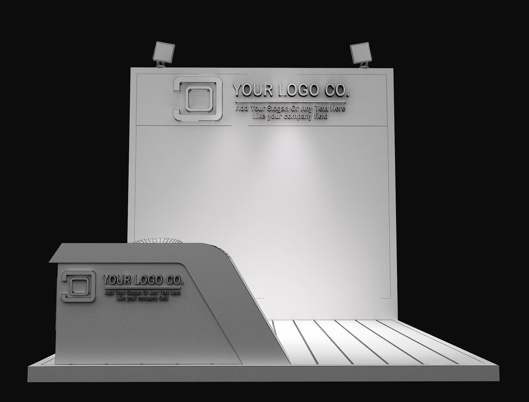 Booth Exhibition Stand a623f  3D model_11