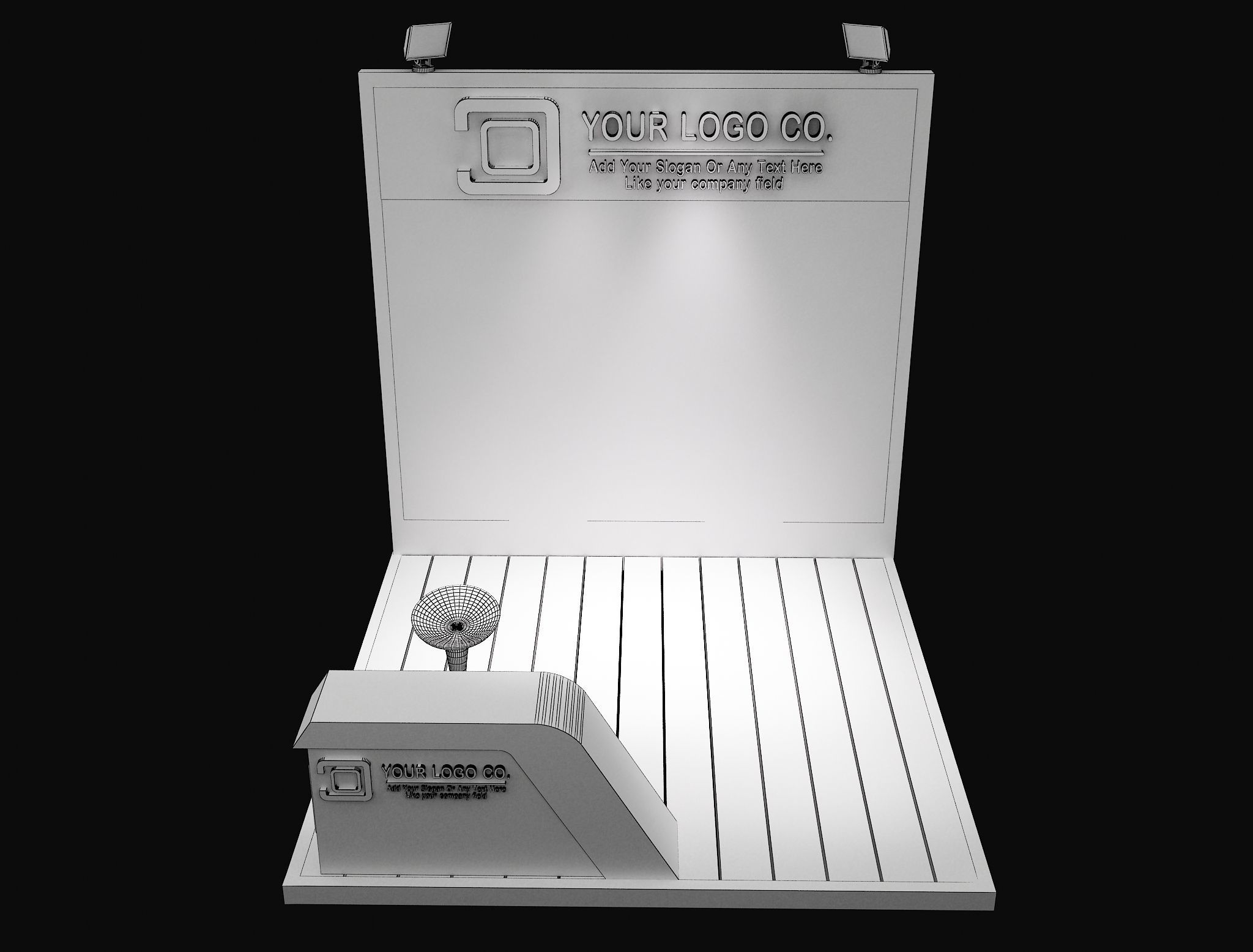 Booth Exhibition Stand a623f  3D model_5