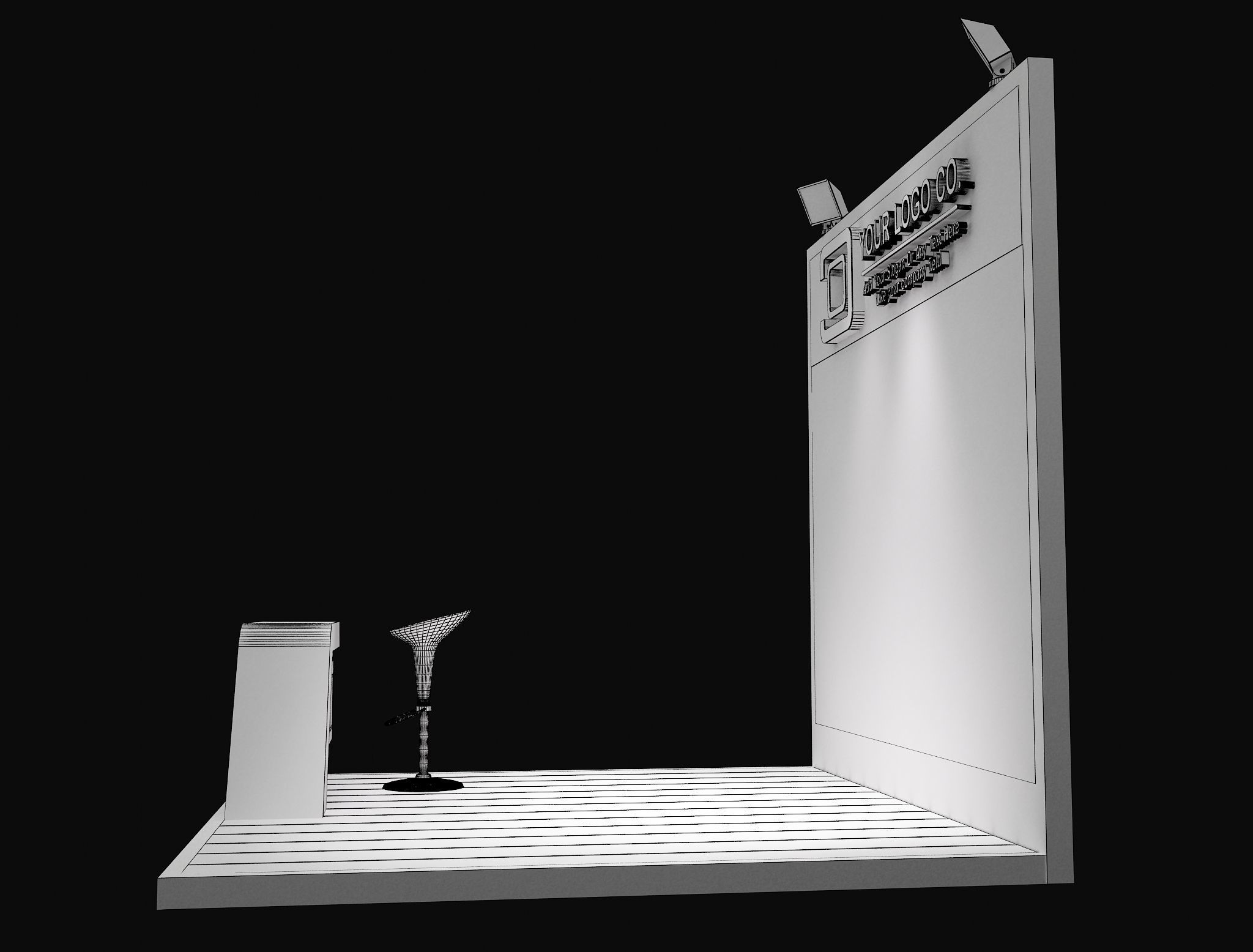 Booth Exhibition Stand a623f  3D model_1