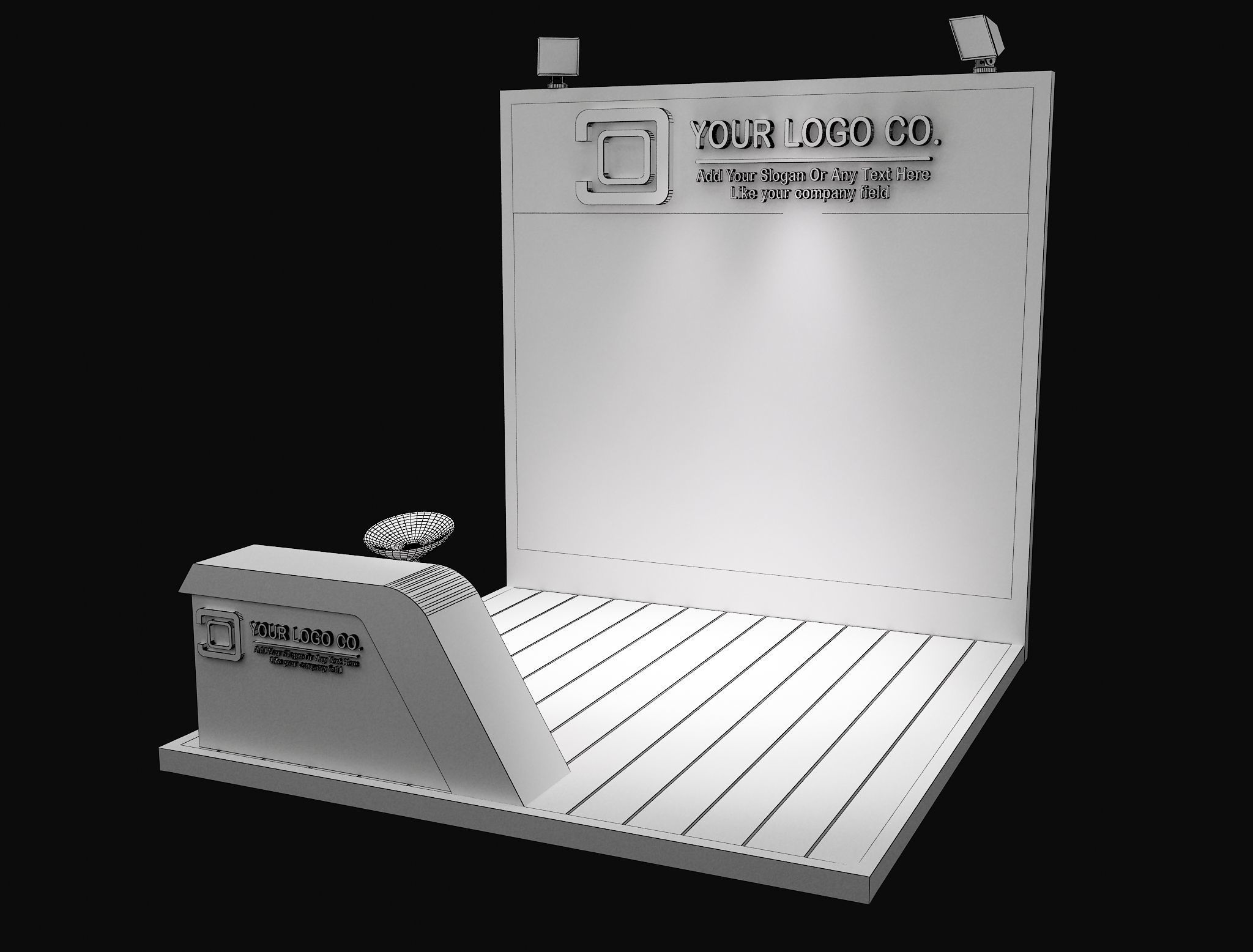 Booth Exhibition Stand a623f  3D model_3