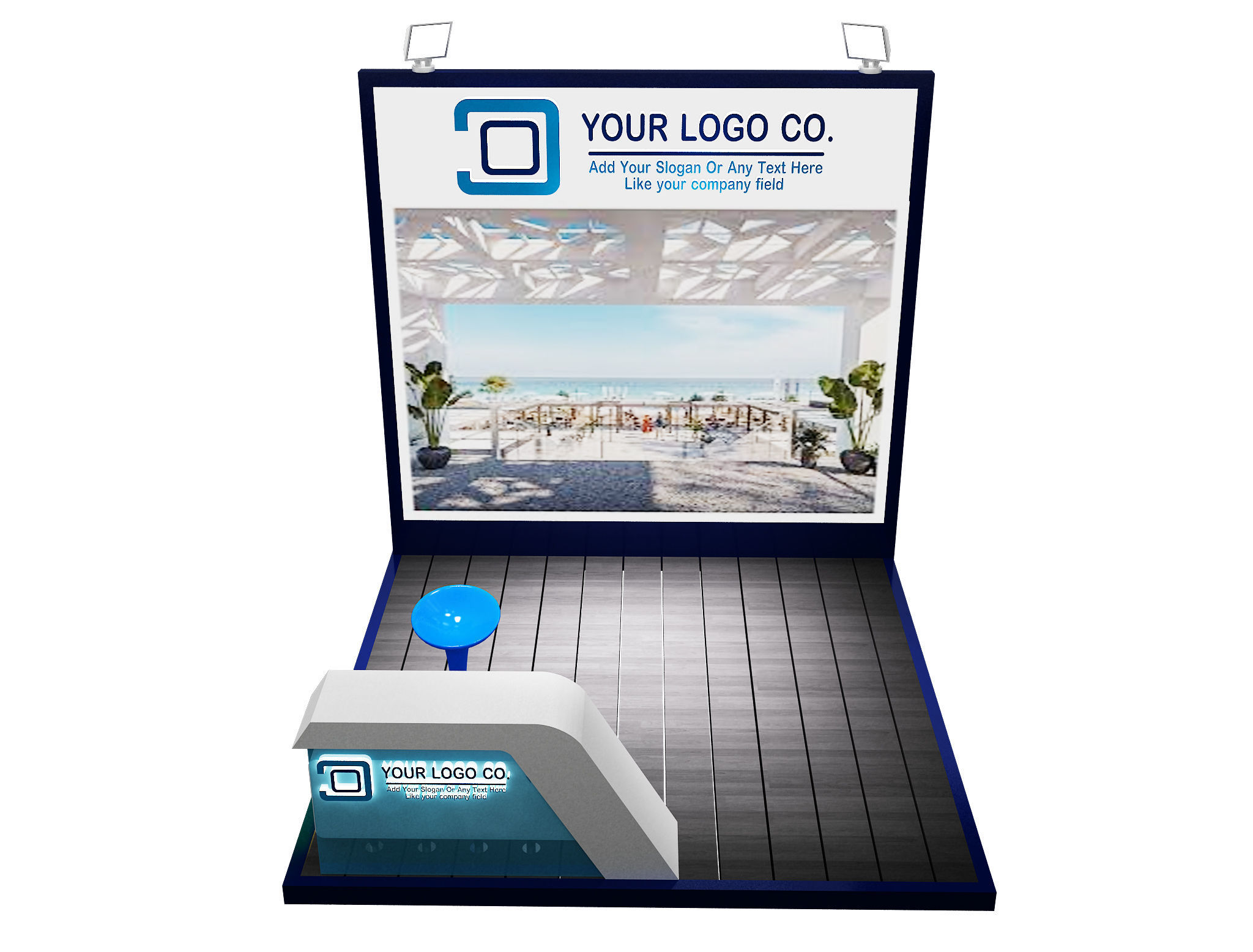 Booth Exhibition Stand a623f  3D model_4