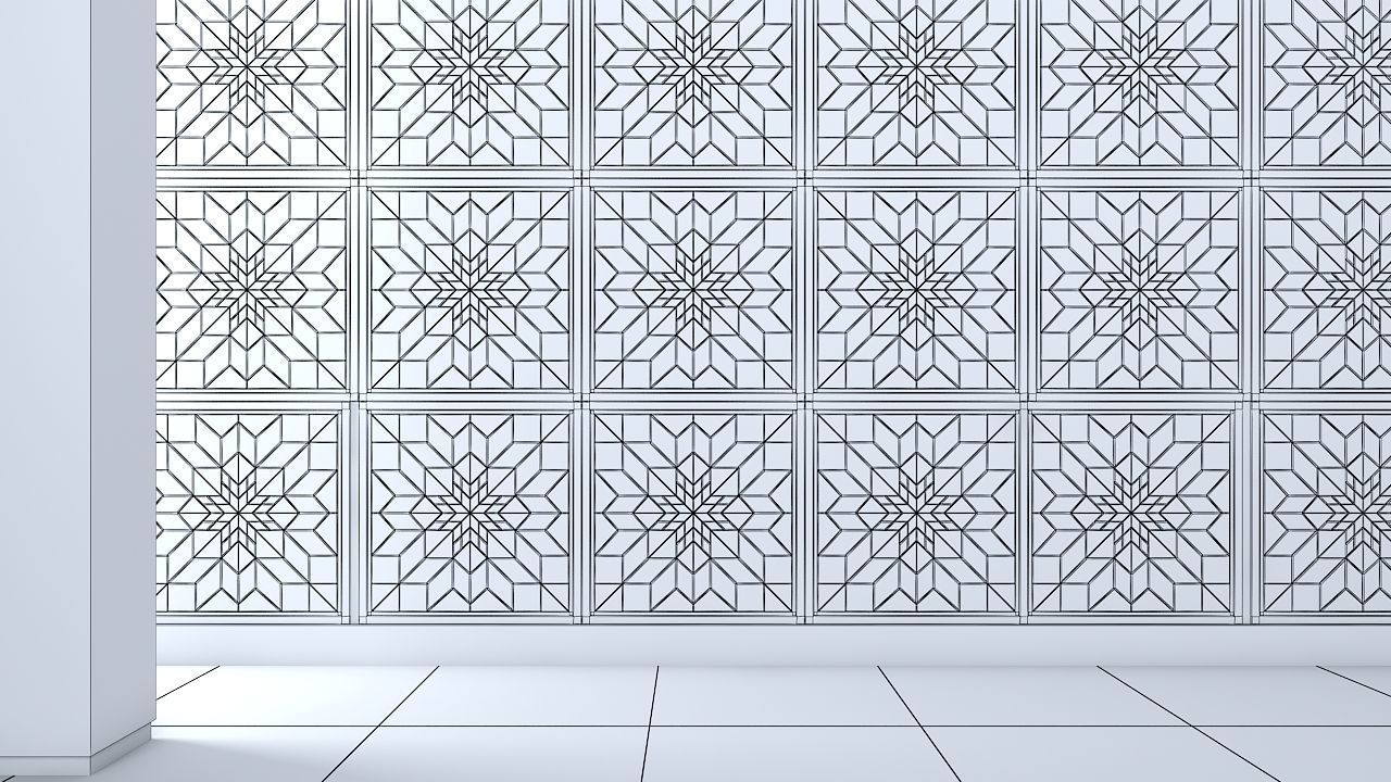 3d wall panel Low-poly 3D model_3