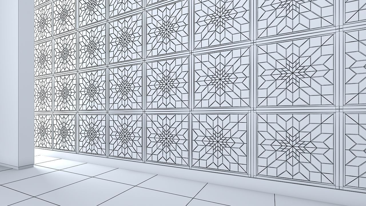 3d wall panel Low-poly 3D model_4