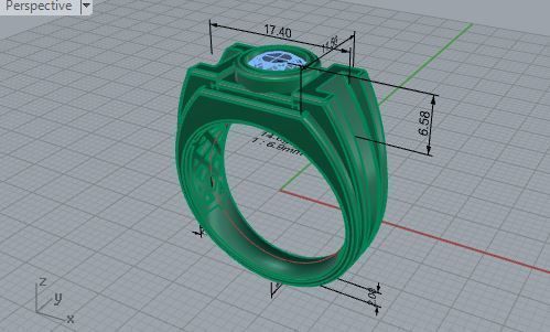Fashion Man Diamond ring 2508 3D print model 3D print model_7
