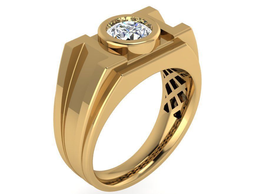 Fashion Man Diamond ring 2508 3D print model 3D print model_1